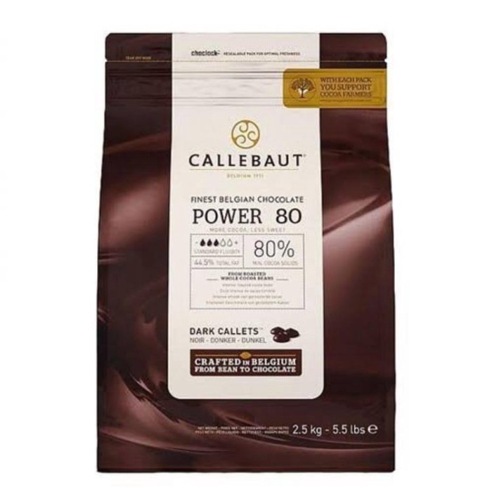 

Barey Callebaut Power 80 Dark Chocolate Callets “Rep 250gr” - Couverture 80% - Gosend/Grab Only