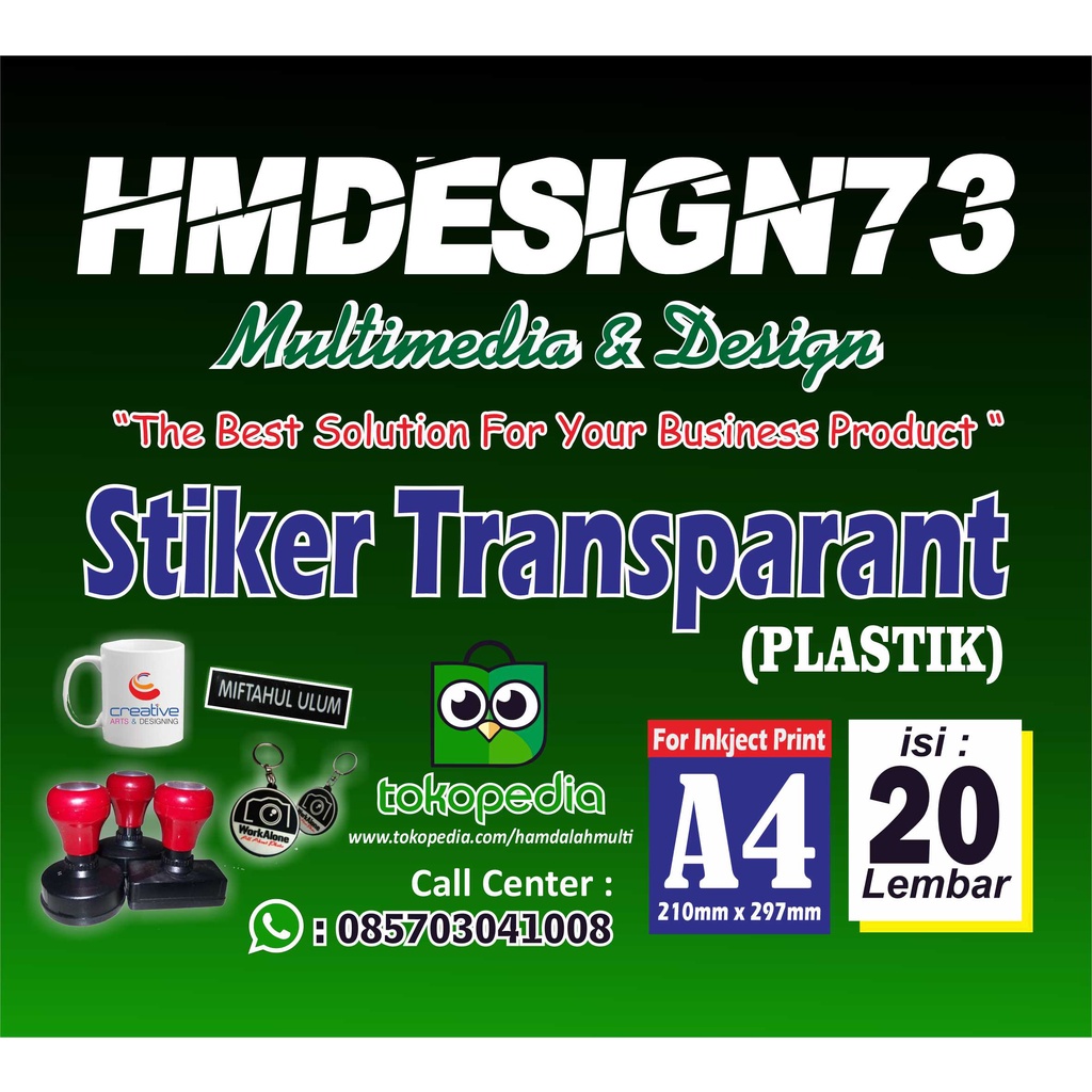 

STIKER TRANSFARANT PLASTIK UKURAN A4