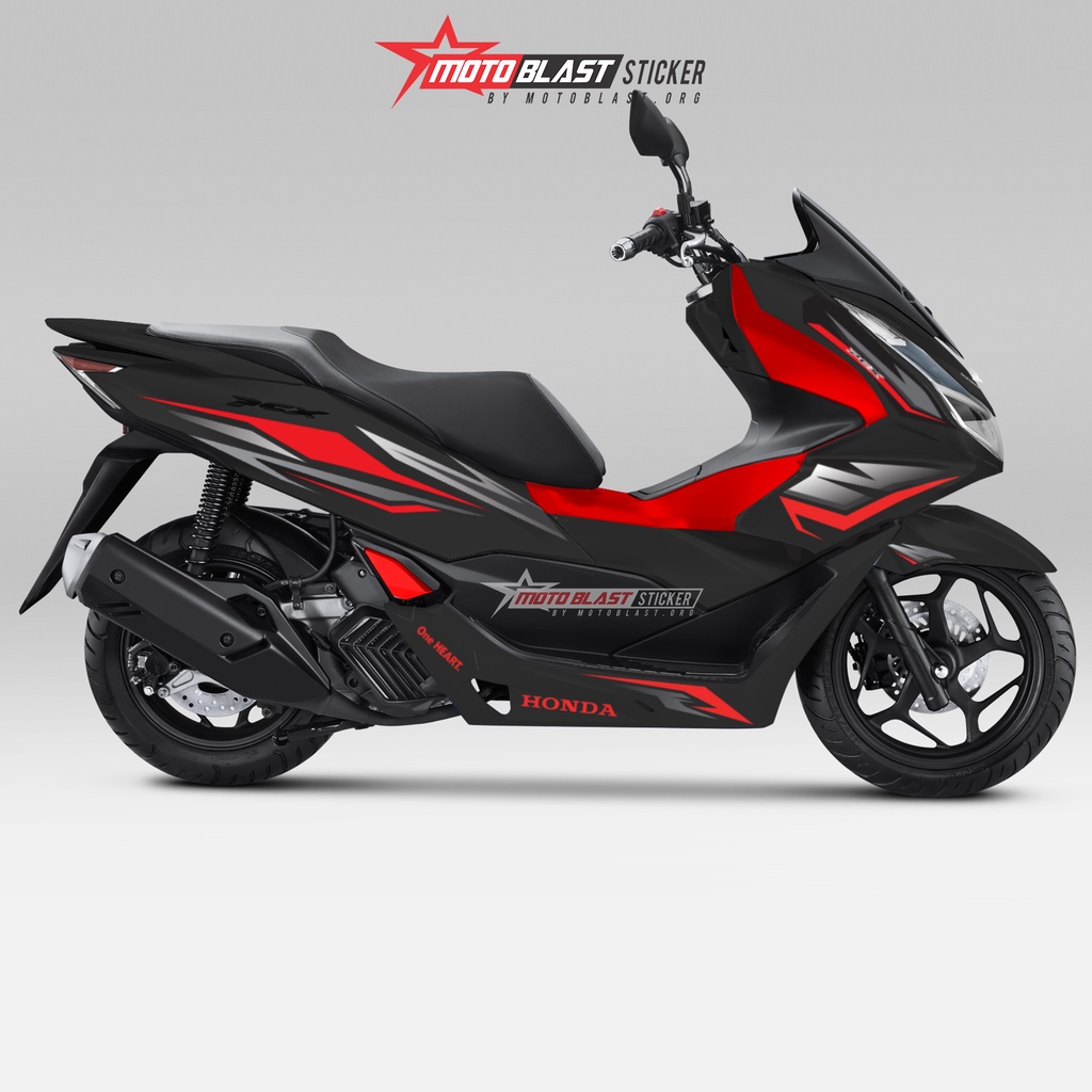 Decal Stiker Non Full Honda PCX 160 Black with Red Wings Motoblast
