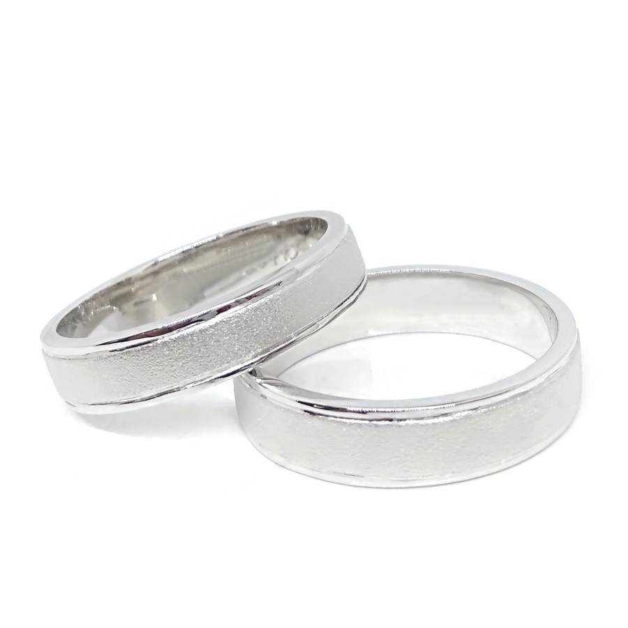 Cincin Nikah Couple Wanita Emas Putih Premium 550 Pria Palladium Asli Gratis Ukir Nama A255