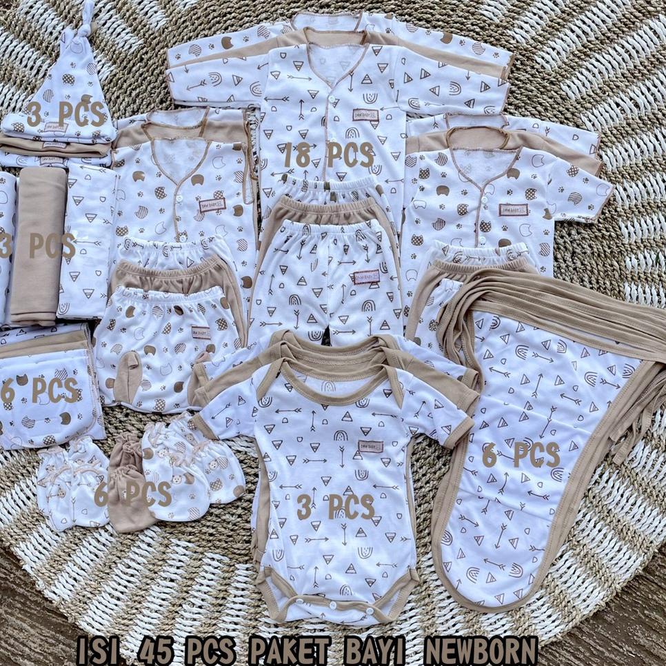 MENARIK 45 PCS Baju Bayi baru lahir Paket hemat Brojol Baby Paket Komplit bayi baru lahir  Asyam Bab