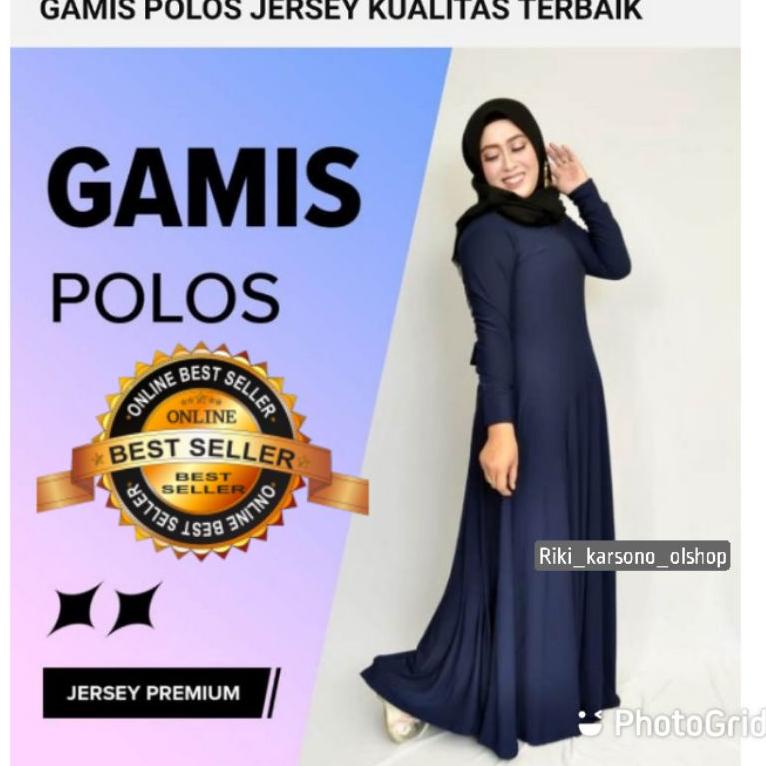 BEST SELLER [PROMO]RIKI KARSONO OLSHOP - GAMIS POLOS JERSEY ALL SIZE/GAMIS TERBARU/GAMIS KEKINIAN 20