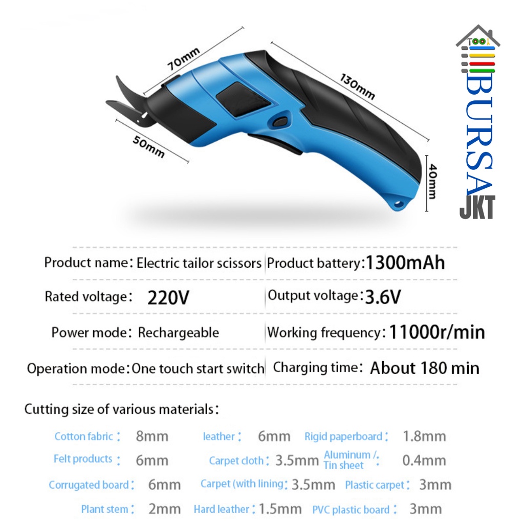 GUNTING POTONG KAIN KARPET KERTAS KARTON PVC 3.6V CUTTING MACHINE ELECTRIC SCISSOR