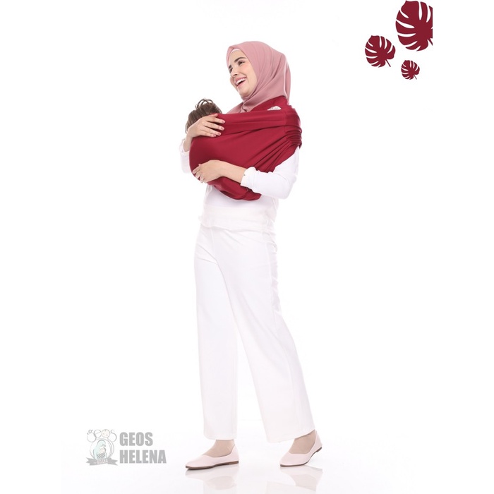 gendongan bayi  GEOS HELENA PREMIUM GENDONGAN KAOS MAROON / GENDONGAN BAYI KEKINIAN - S(P6J7) Bisa C
