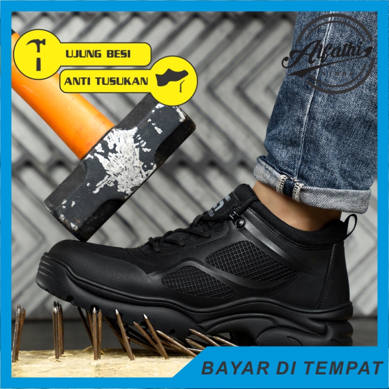 AlFathi Sepatu Safety Sneakers Sport New Guyisa Black Predator
