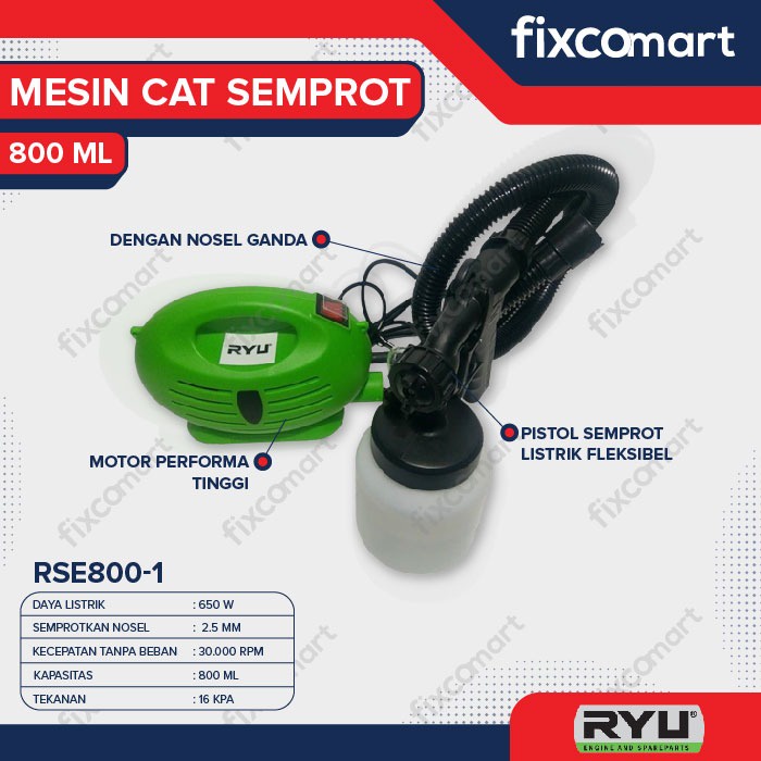 Ryu Rse 800-1 / Spray Gun Electric / Mesin Cat Semprot Elektrik