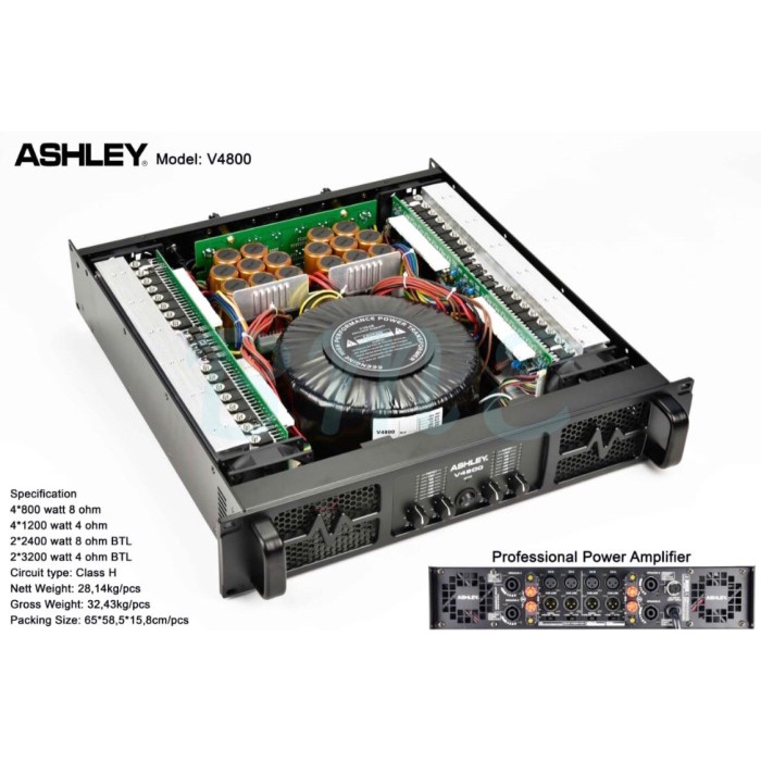 Terlaris Power Amplifier Ashley V4800 ( 4 Channel ) Original
