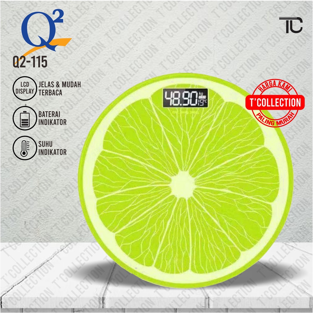 Timbangan Badan Kaca Digital Body le dan Suhu Badan 180 KG Q2 115