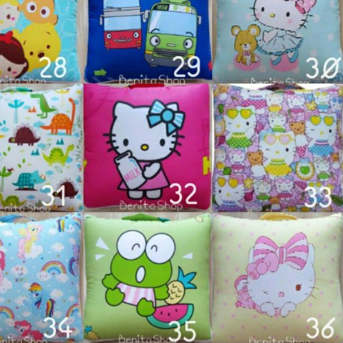 ☃ Bantal Selimut / Balmut Mini Karakter kain CVC ♩