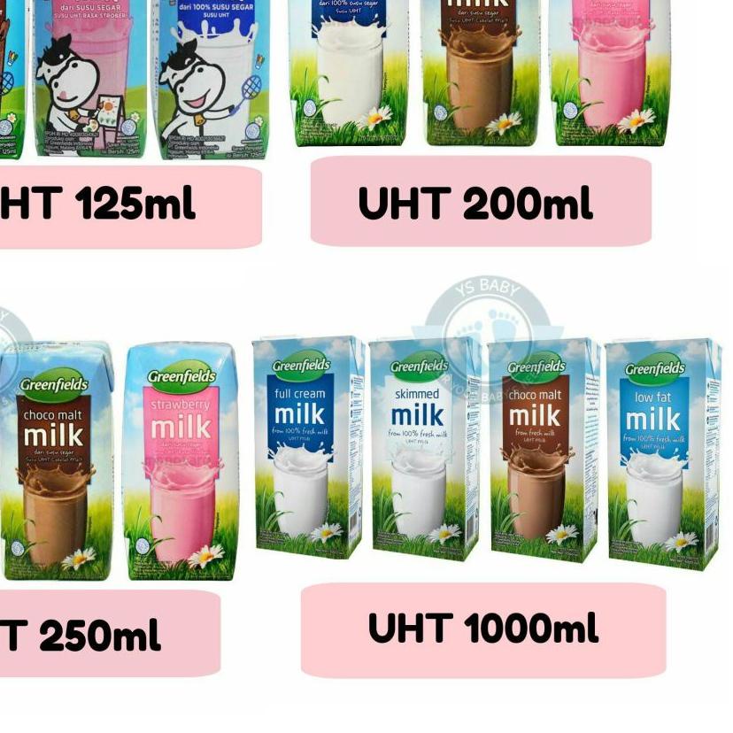 

☪ UHT Greenfields 125ml Perkarton isi 40 Greenfield ❀