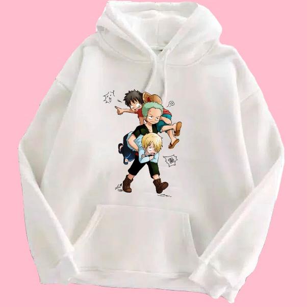 TREND Z23 Sweater Hoodie Pria/Wanita One Piece Luffy Zoro Sanji Anime Jepang ぜ