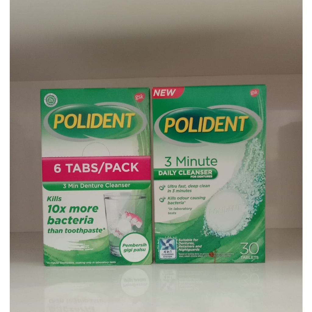 Polident denture cleanser tablet pembersih gigi palsu