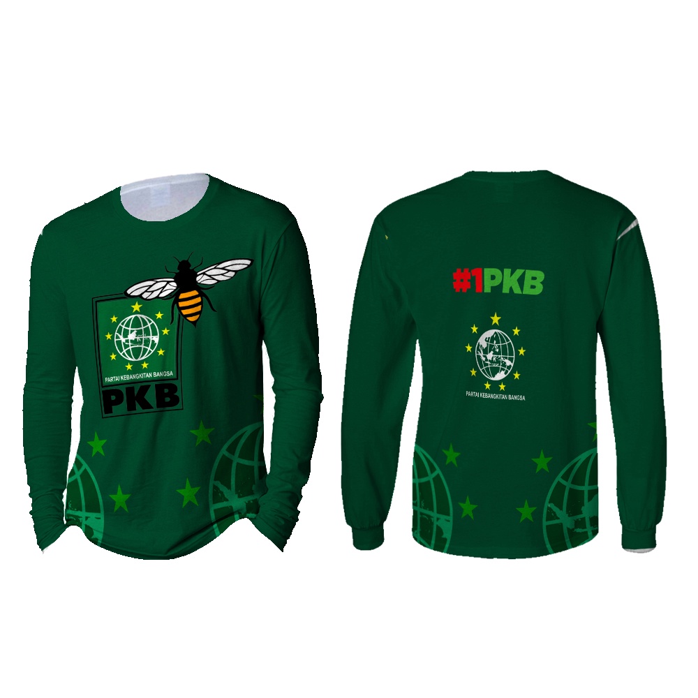 Kaos PKB / Kaos Gusdur / Kaos Baju Custom Partai PKB Lengan Panjang Partai Kebangkitan Bangsa