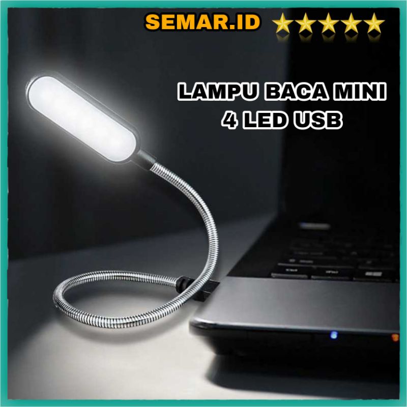 Aamasun Lampu Baca Mini LED USB Adjustable Cool White 5V - FM105 - Black