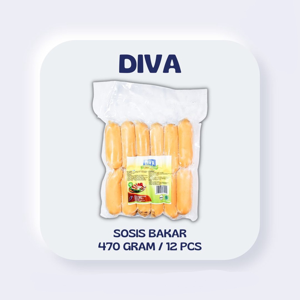 

ADDRIELLA Diva Sosis Bakar Ayam 470gr/Isi 12pcs | Diva/Frozenfood/Frozenfood Murah