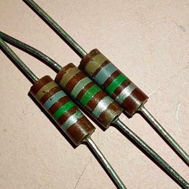 Resistor 1M8 1.2W Allen Bradley Carbon Composite AB Vintage Jadul Comp 1.8m 1,8m 1.8 mega ohm bukan 