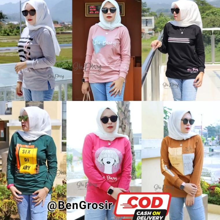 LANGSUNG KIRIM TERMURAH  | Fashion Wanita Kekinian | Atasan Wanita | Kaos Lengan Panjang Wanita Orig