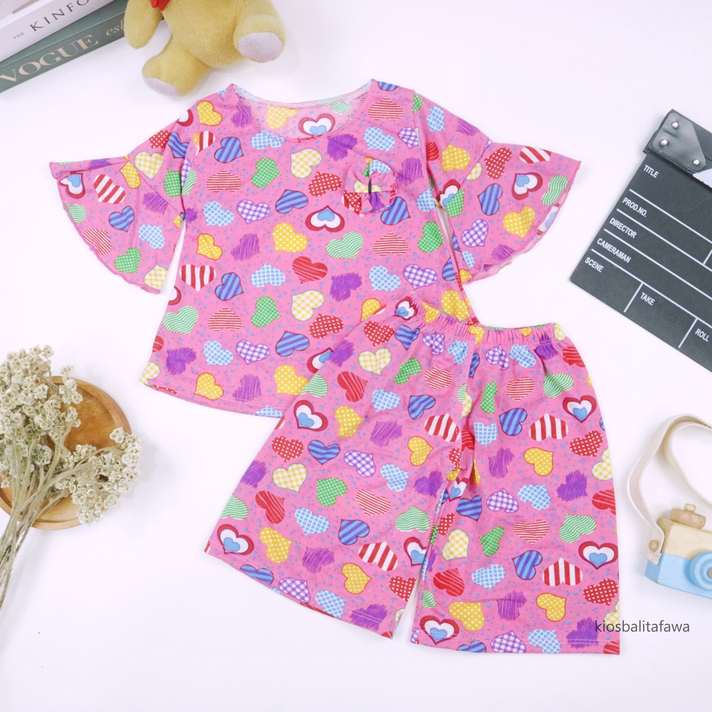 [MOTIF] Setelan Lucy uk 2-3 Tahun / Baju Anak Perempuan Set Atasan Balita Blouse Kulot Balita Cewek