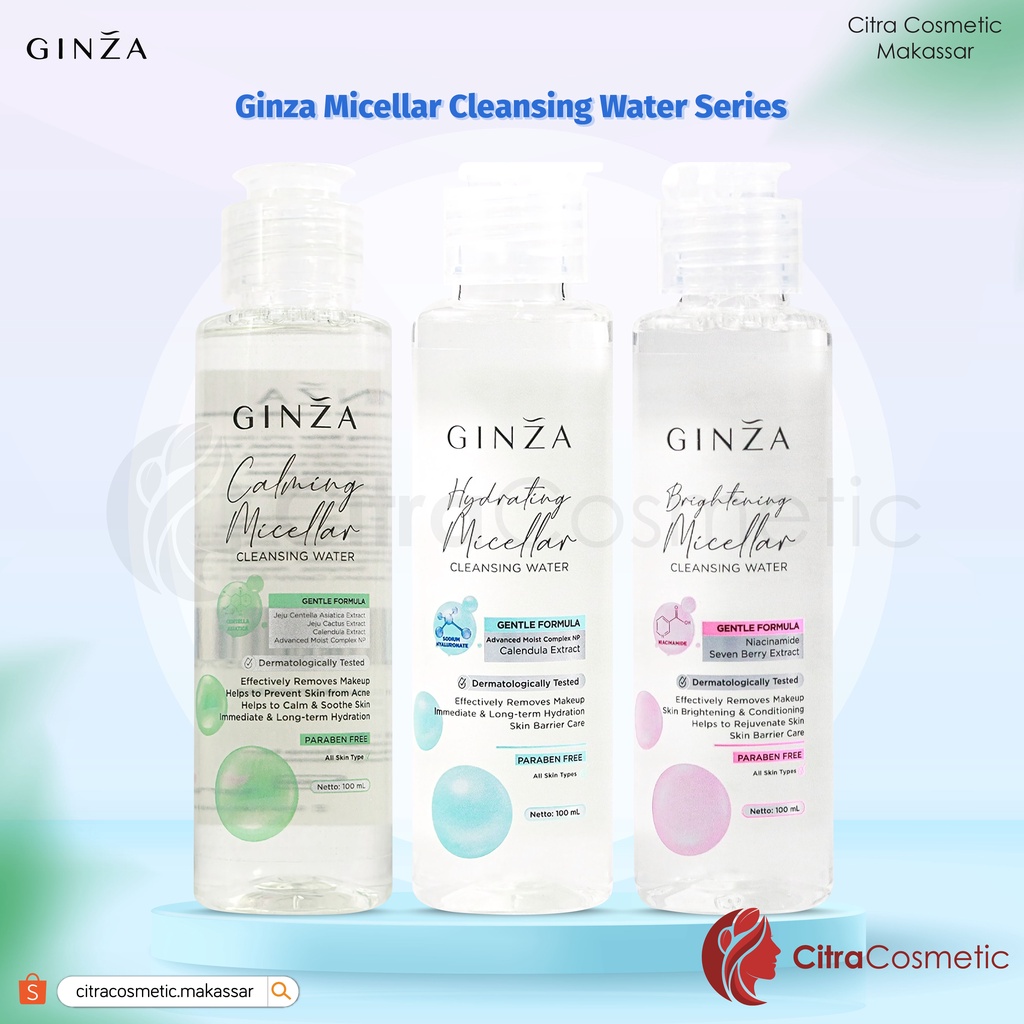 Ginza Micellar Water 100ml Series | Brihgtening | Hydrating | Calming