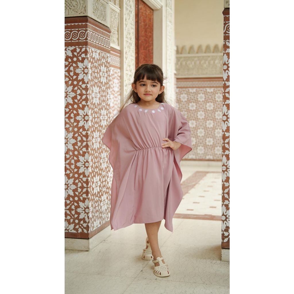 [RAMADHAN CLEARANCE SALE] Nice Kids - Flower Kaftan Dress Bunga Terusan Anak Perempuan (Pakaian Muslim Anak 1-4 Tahun)