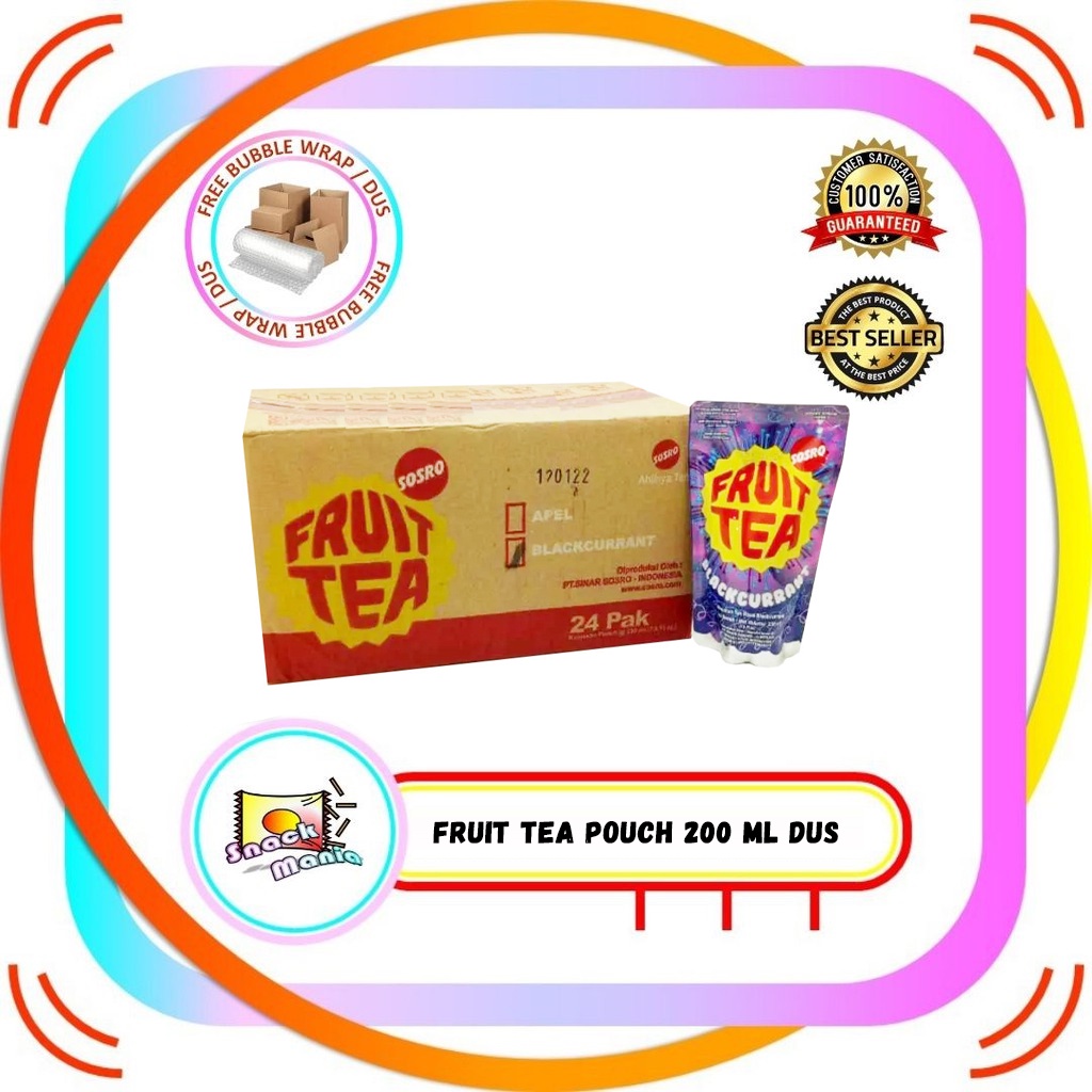 

Sosro Fruit Tea Blackcurrant Pouch 200 ml x 24 pcs DUS Teh Buah