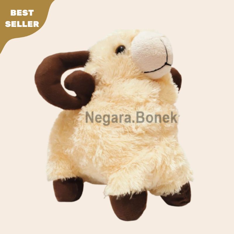 Boneka Domba Tanduk Lucu SNI/ Boneka Domba Bertanduk 30 cm/ Boneka Domba Kambing