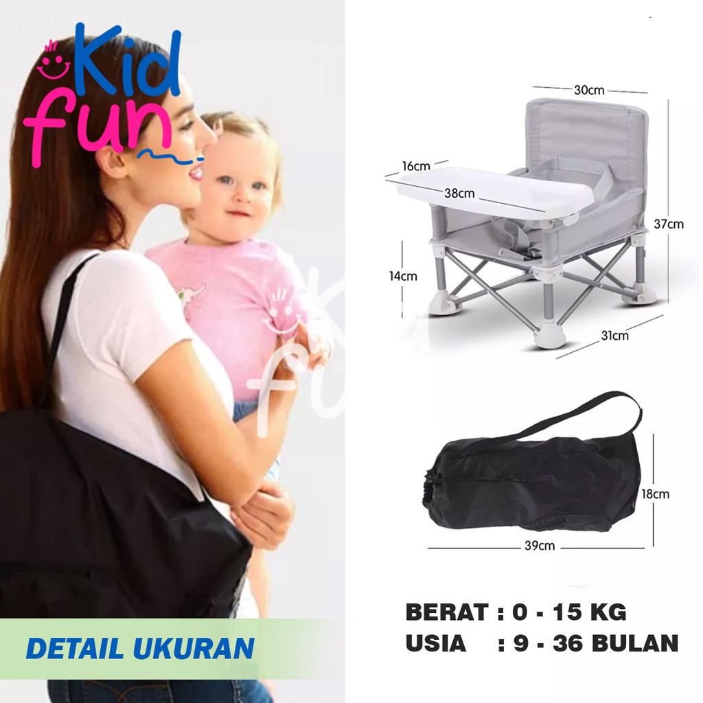 KidFun - Kursi Makan Bayi Tempat Makan bayi Portable Lipat 4 in 1 Baby Chair Booster Bisa Grab/Gojek