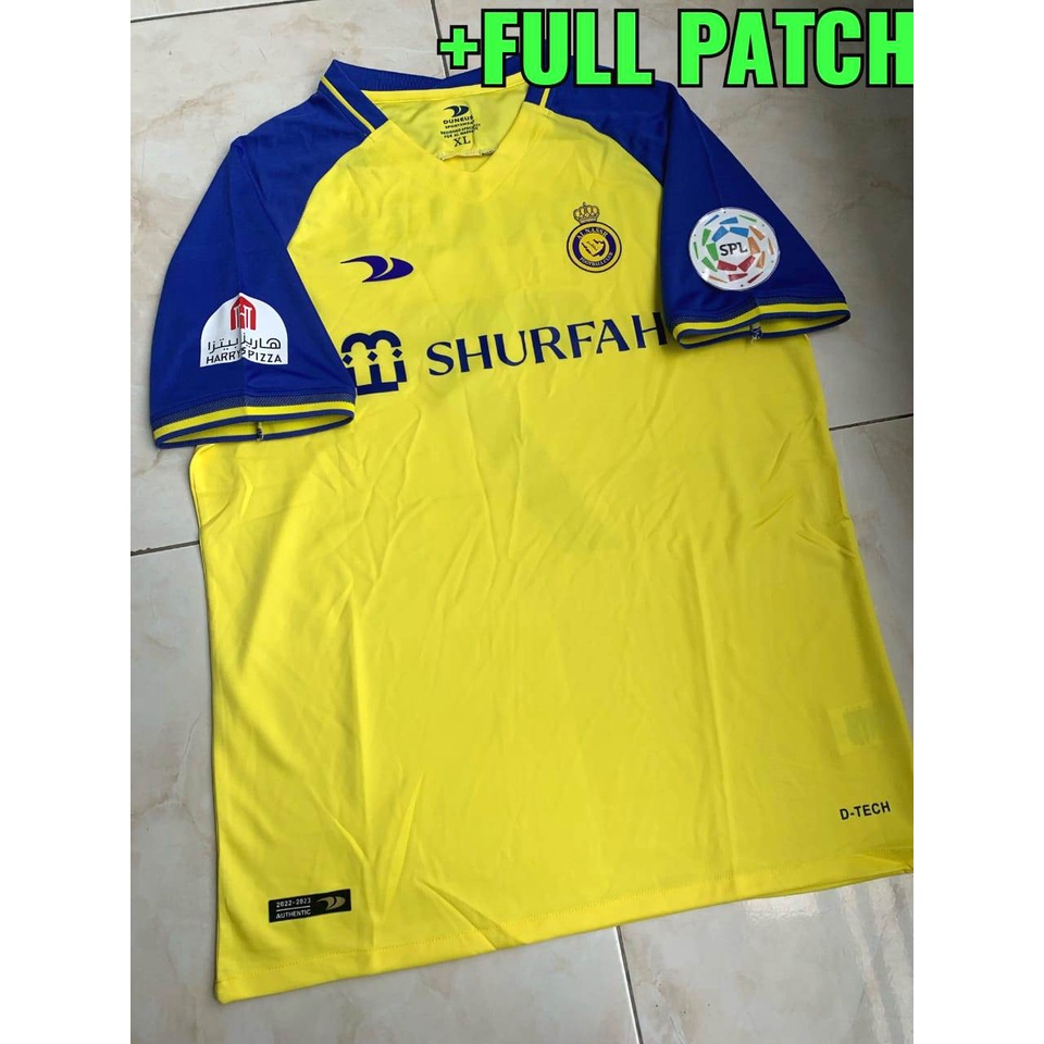 Jersey Baju Bola Al Nassr Home Full Patch 2022 2023 Grade Ori