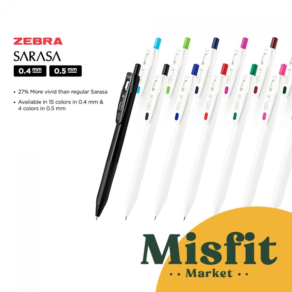 

Zebra Sarasa R Series Gel Pen 0.4 0.5 mm Pulpen Bolpoin