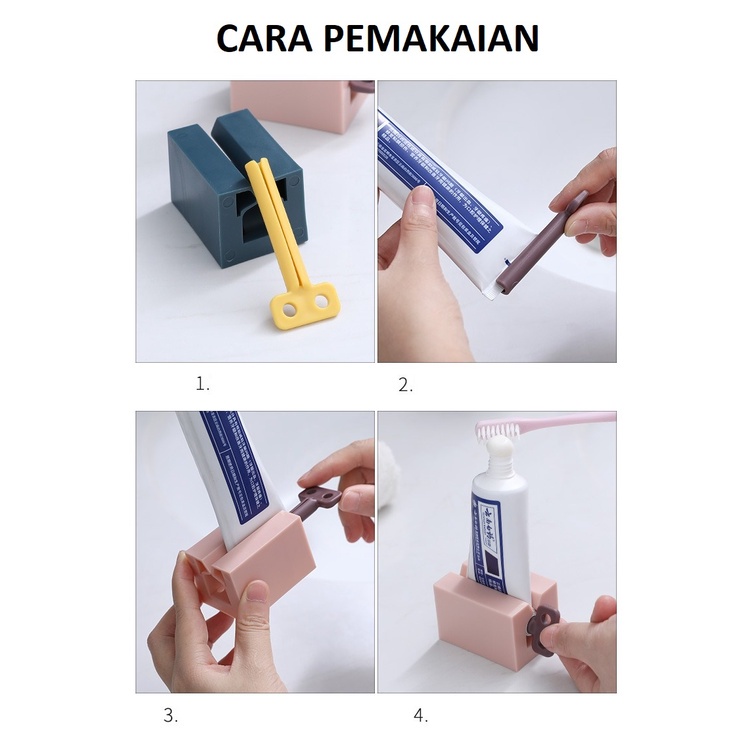 FYGALERY HL0344 Dispenser Odol Putar Penjepit Pasta Gigi Praktir Alat Pemeras Odol Portable Tooth Paste Holder