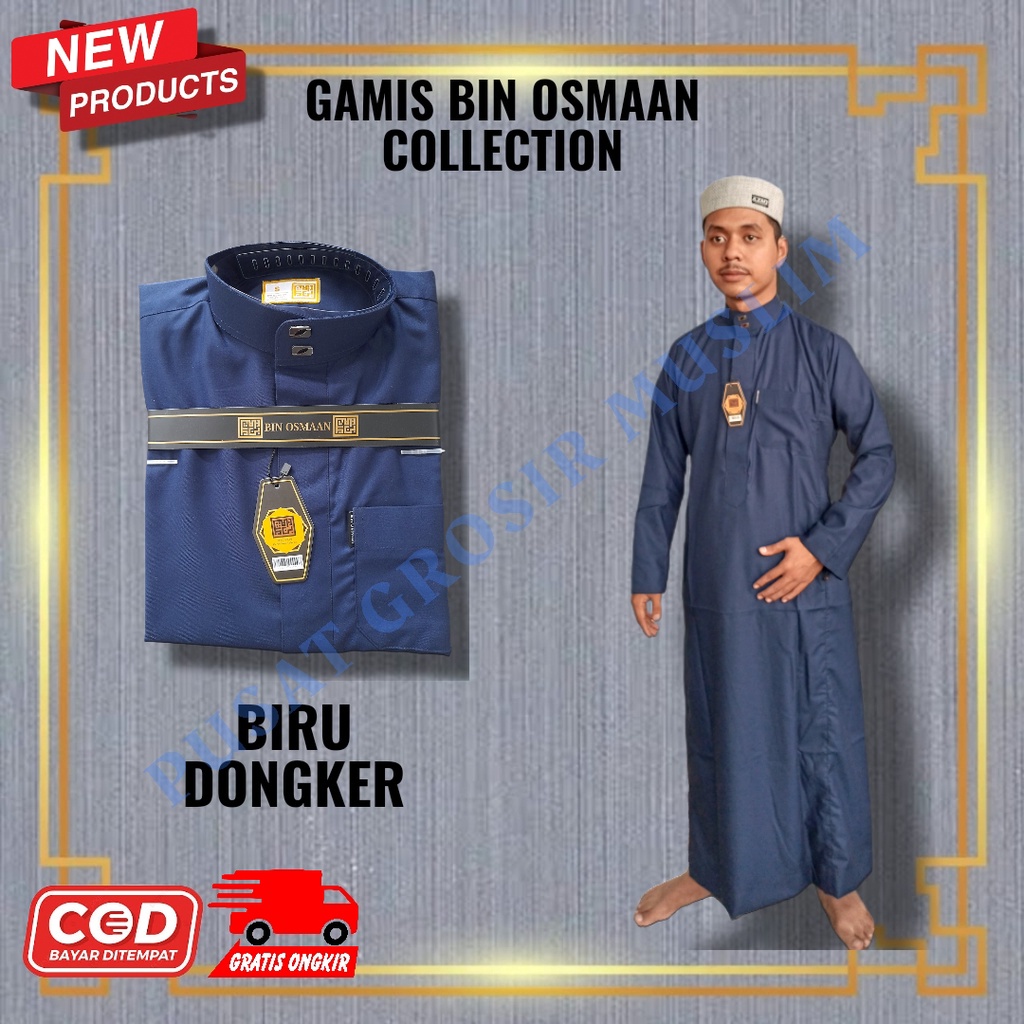 ALL 2 Jubah Pria Gamis Bin Usman / Jubbah Mewah Model Terbaru / Gamis Bin Osmaan Kerah Standart