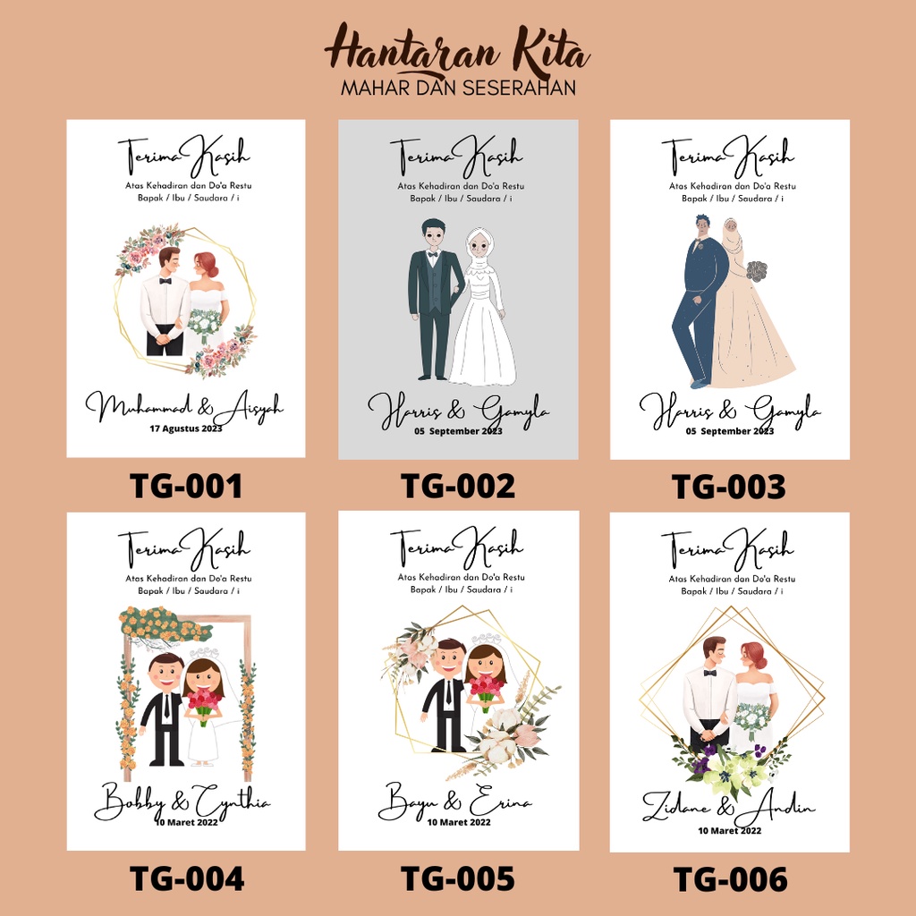 KARTU UCAPAN TERIMAKASIH / THANK YOU CARD WEDDING