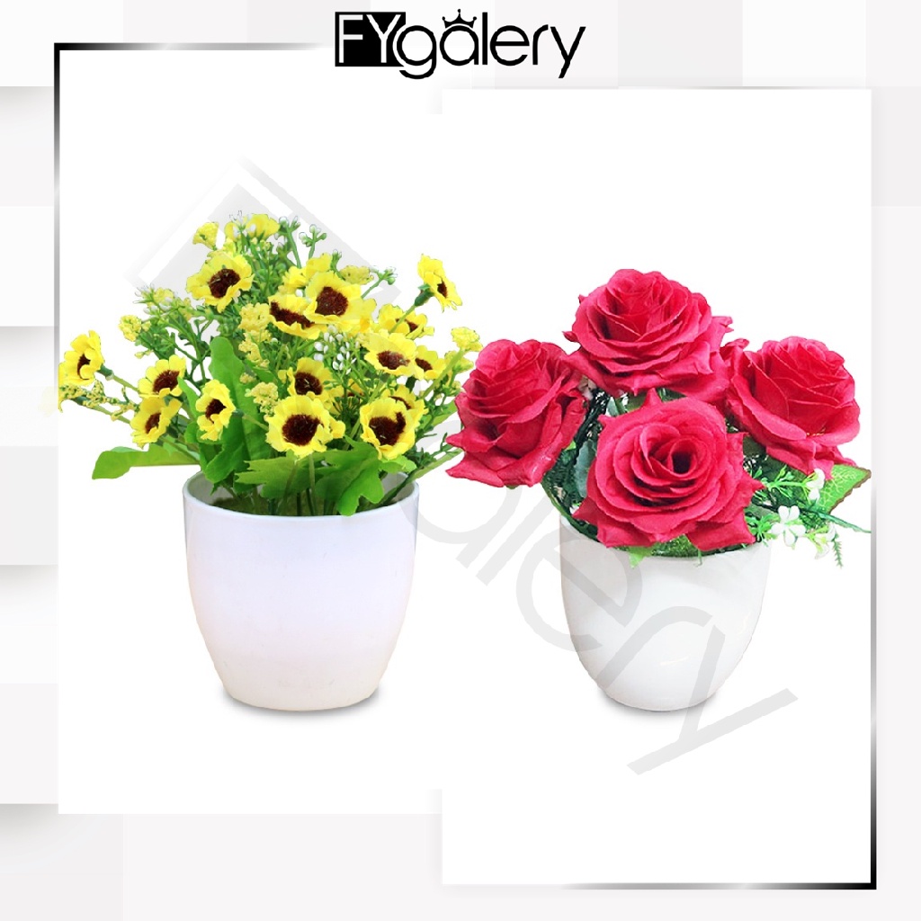 FYGALERY PT22 PT23 Pot Tanaman Hias Bunga Hias Plastik Ornamen Pot Bongsai Artificial Flower Decoration