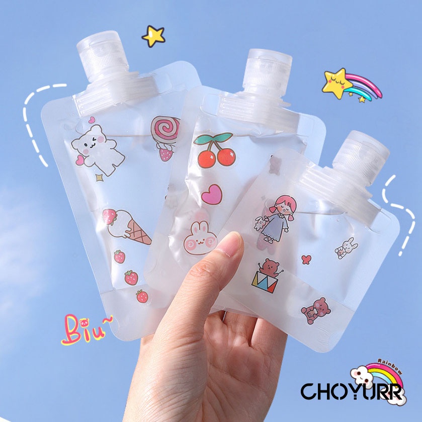 【COD】Lotion Travel Pouch / Plastik Traveling Pouch / Kosmetik Skincare Storage Organizer / Lotion Tas travel / Botol Refill Tempat Sabun Cair Botol / Botol Sabun Serbaguna-CH