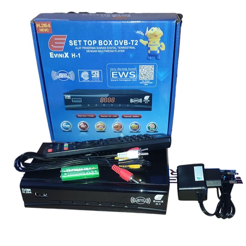 Set Top Box Evinix H1 Freebox H1 Standar Postel & SNI untuk siaran tv digital