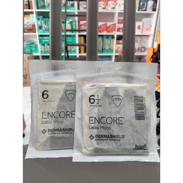 Sarung tangan encore latex micro Ansell free powder