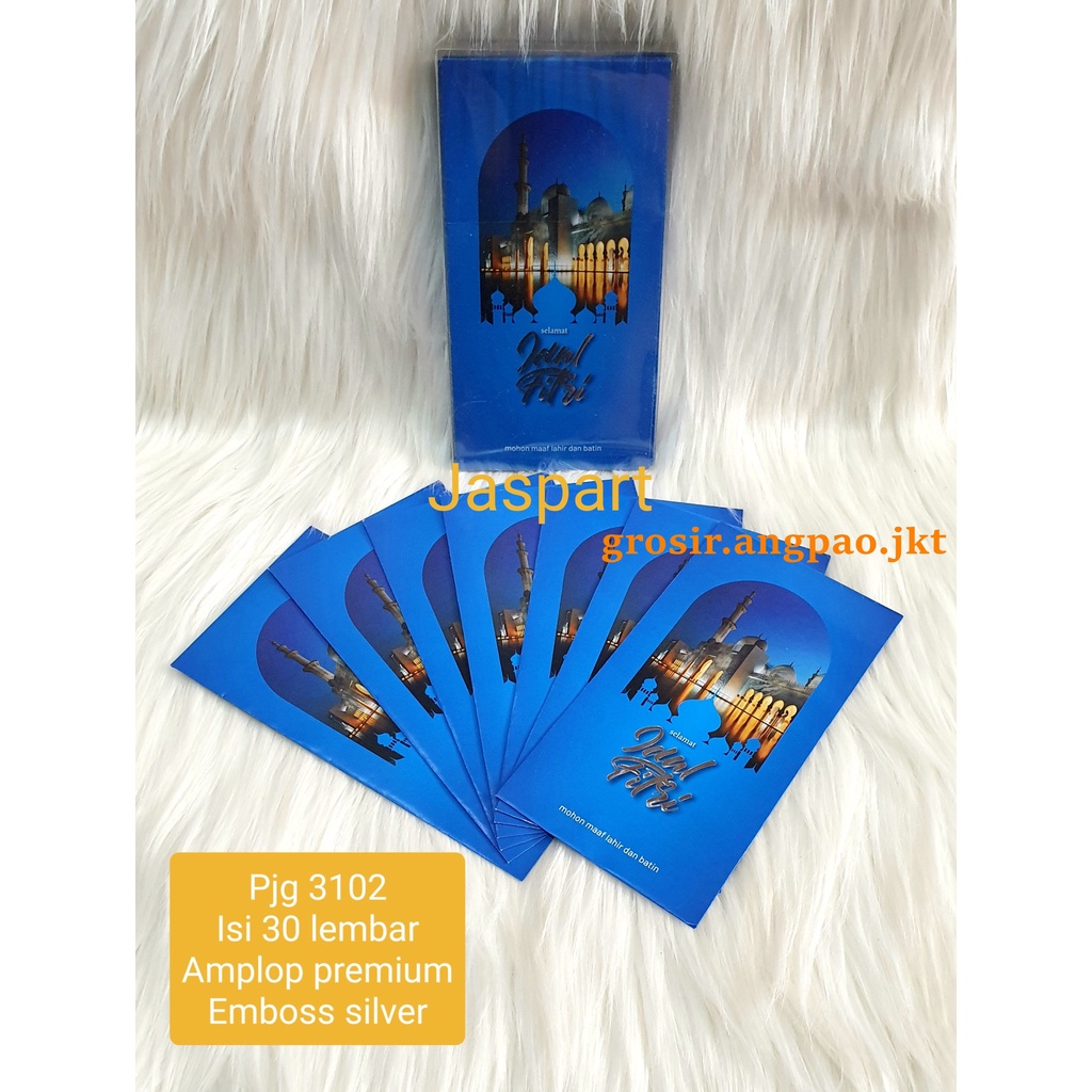 

ANGPAO AMPLOP LEBARAN IDUL FITRI PANJANG KEMASAN MIKA ISI 30 PREMIUM EMBOSS SILVER