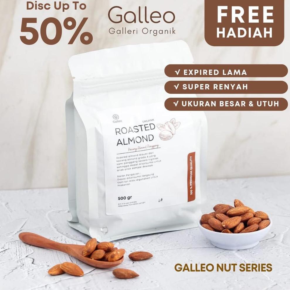 

3.3 sale KACANG ALMOND PANGGANG 500 GR / ROASTED ALMOND GALLEO