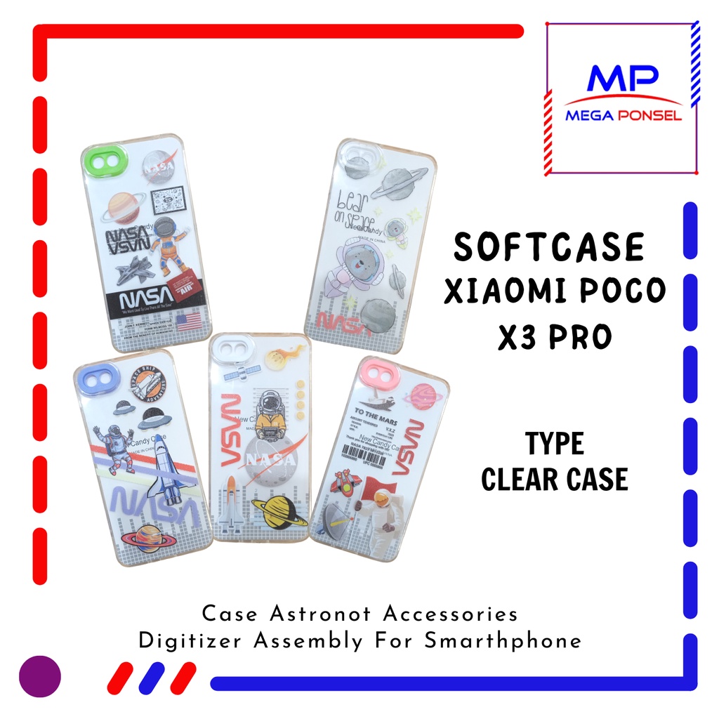 Clear Case Motif Astronot Xiaomi Poco X3 Pro