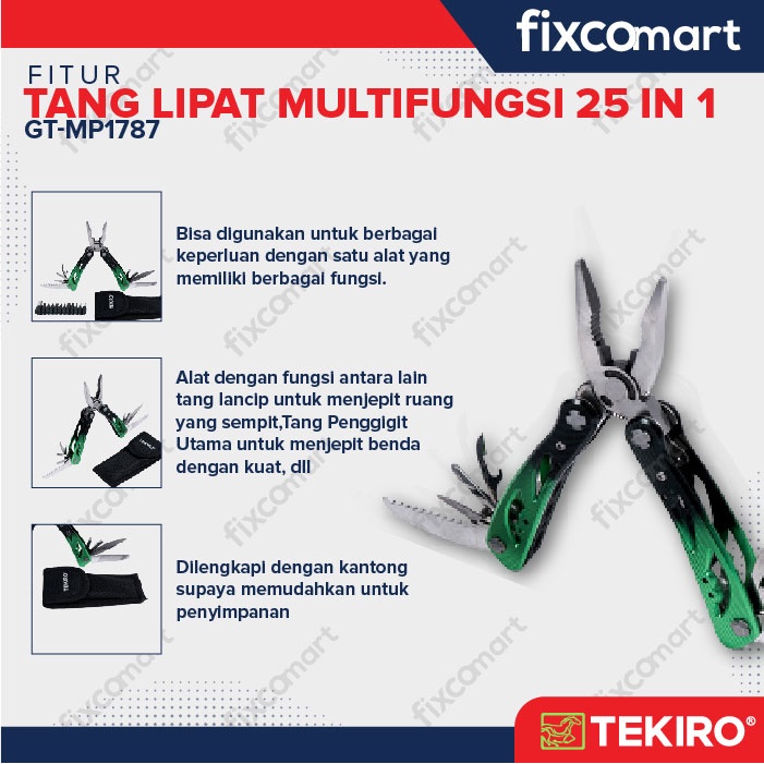 TEKIRO TANG LIPAT MULTIFUNGSI 25 IN 1 - MULTIFUNCTION PLIERS