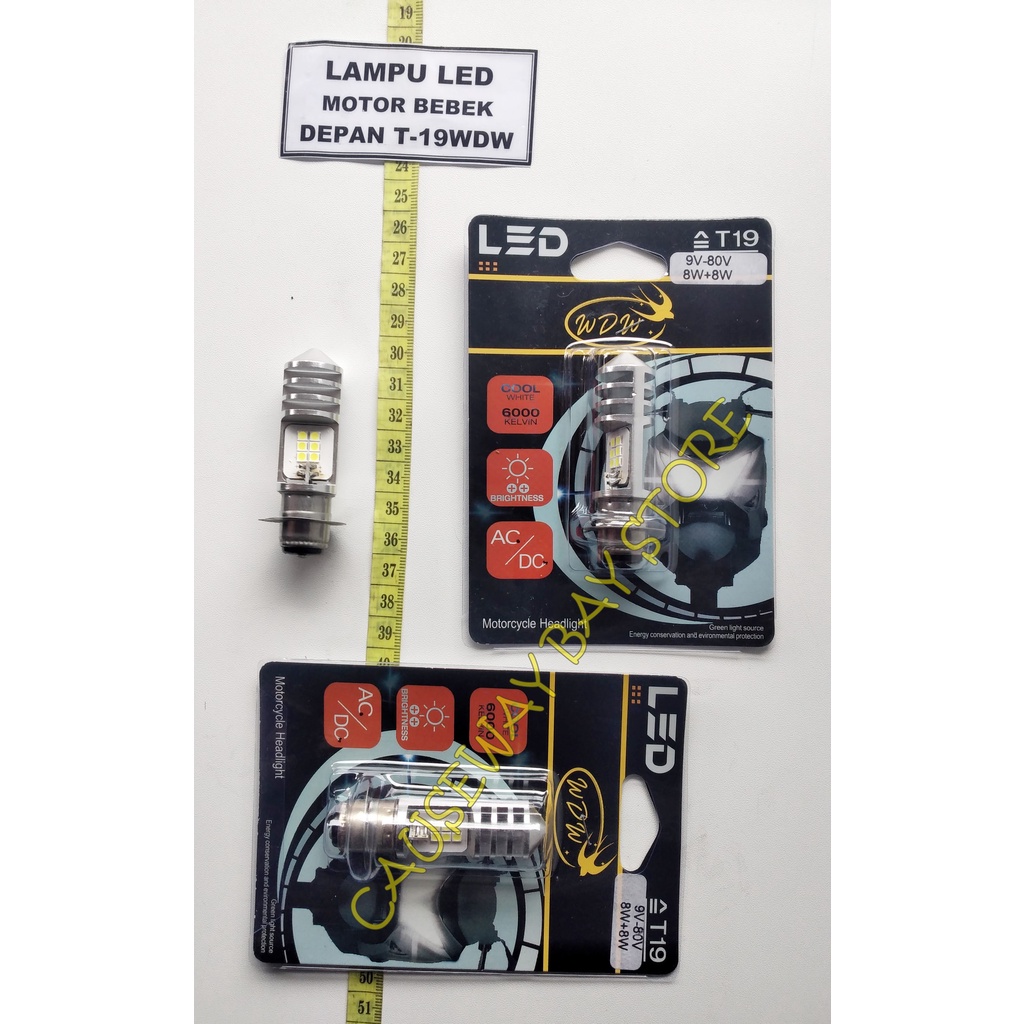 LAMPU LED MOTOR BEBEK DEPAN T -19 WDW