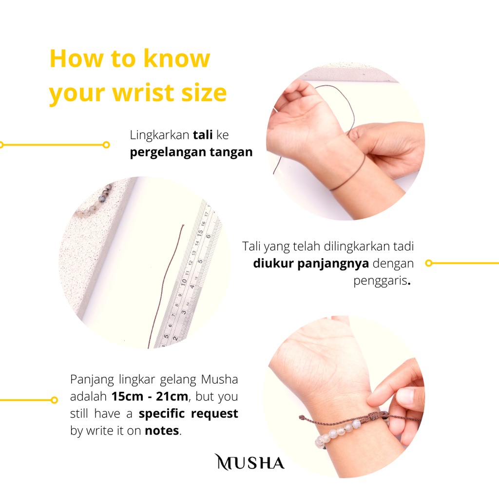 Musha Water-Repellent Bracelet - Arunika | Gelang Tali Gelang Wanita