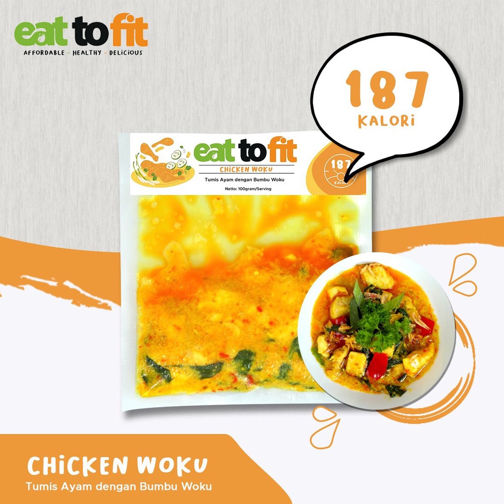 FROZEN FOOD MAKANAN SEHAT KELUARGA EAT TO FIT CHICKEN WOKU - 100 gr