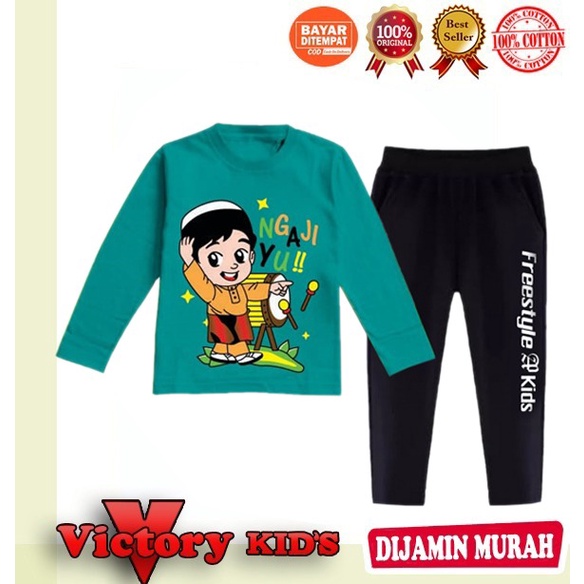 Victory kids Setelan/piyama tangan panjang anak perempuan 1-10 tahun