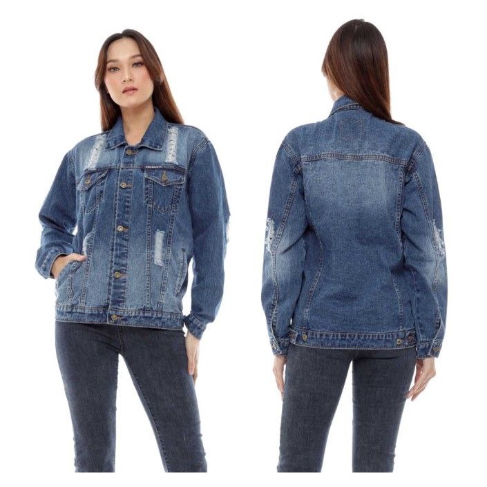 JAKET JINS JUMBO CEWEK TERBARU OVERSIZE WANITA