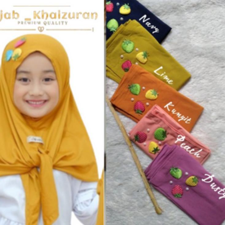 Terlaku.../ Kerudung Anak Perempuan Segitiga Instan Berry / Jilbab Anak Lucu Segitiga Instan Strawbe