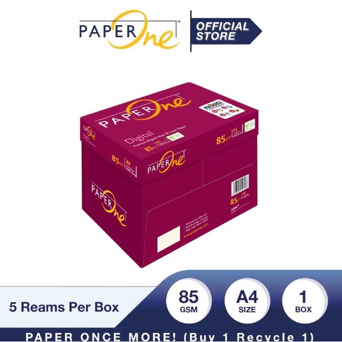 

PaperOne Kertas A4 85gr Digital 1 Box (2500 lembar) Kertas HVS