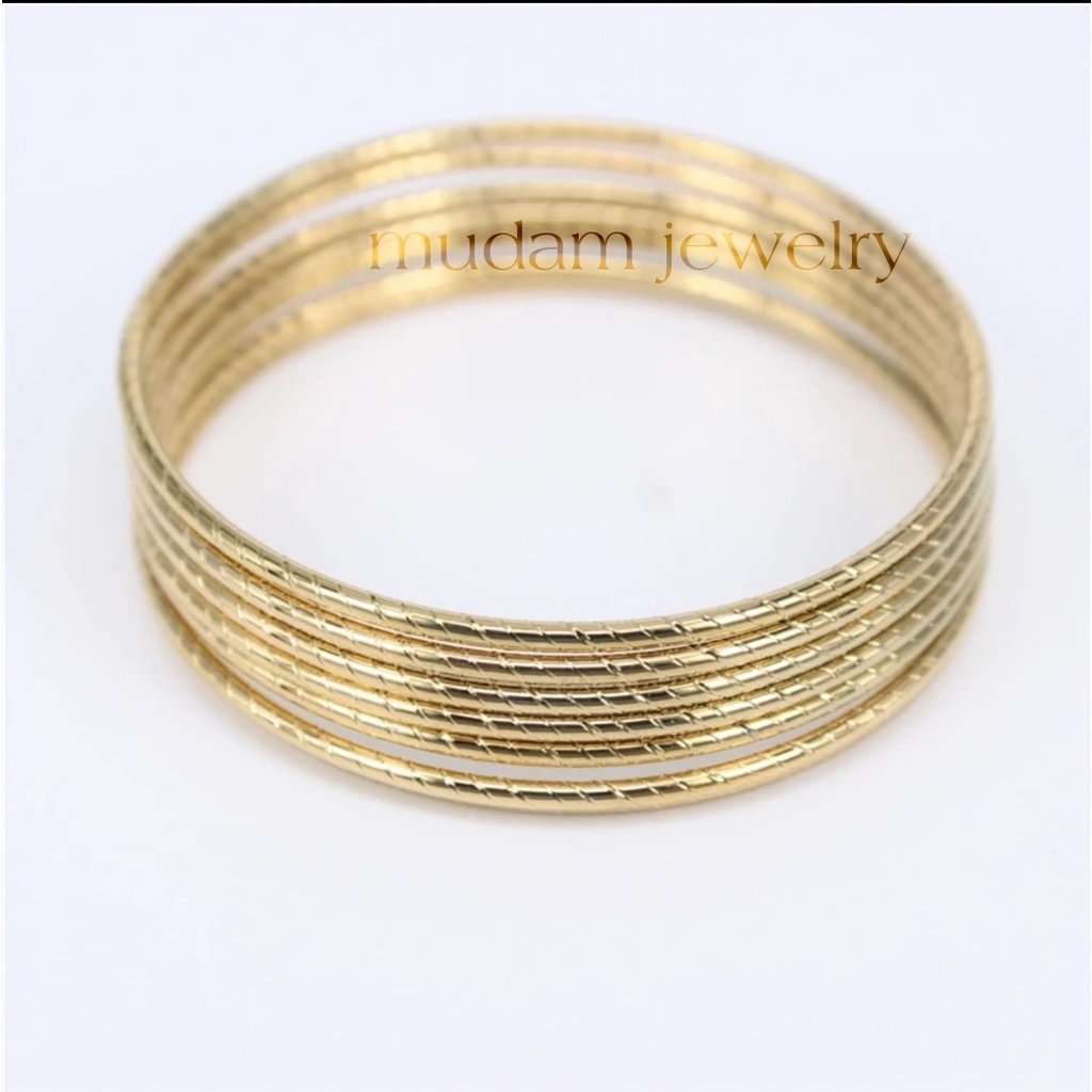 Gelang Keroncong Ulir Titanium 1 pcs, 2, pcs, 3 pcs dan 7 pcs