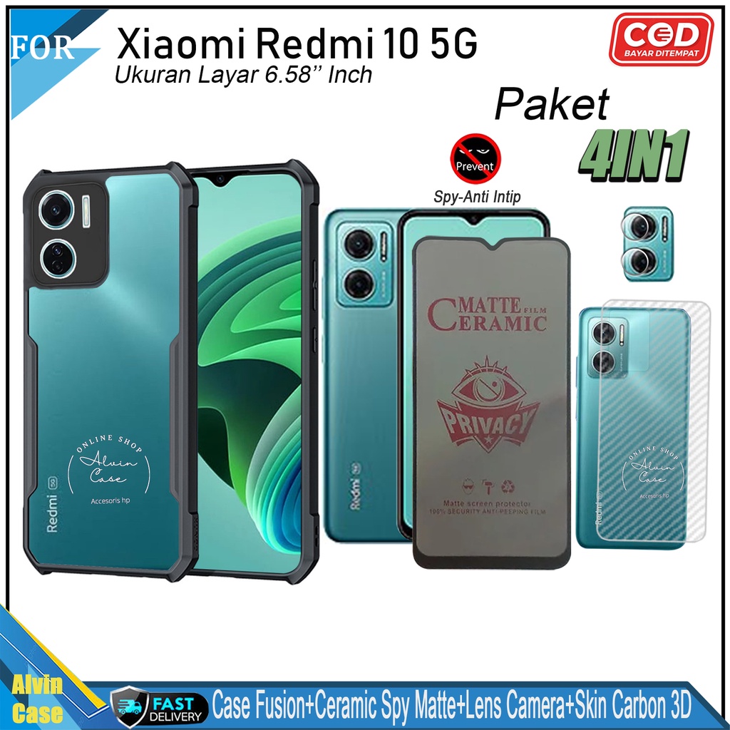 Paket 4in1 Case Xiaomi Redmi 10 5g Redmi 10 2022 Note 10 Note 10s Note 11 Note 11s Softcase Shockpro