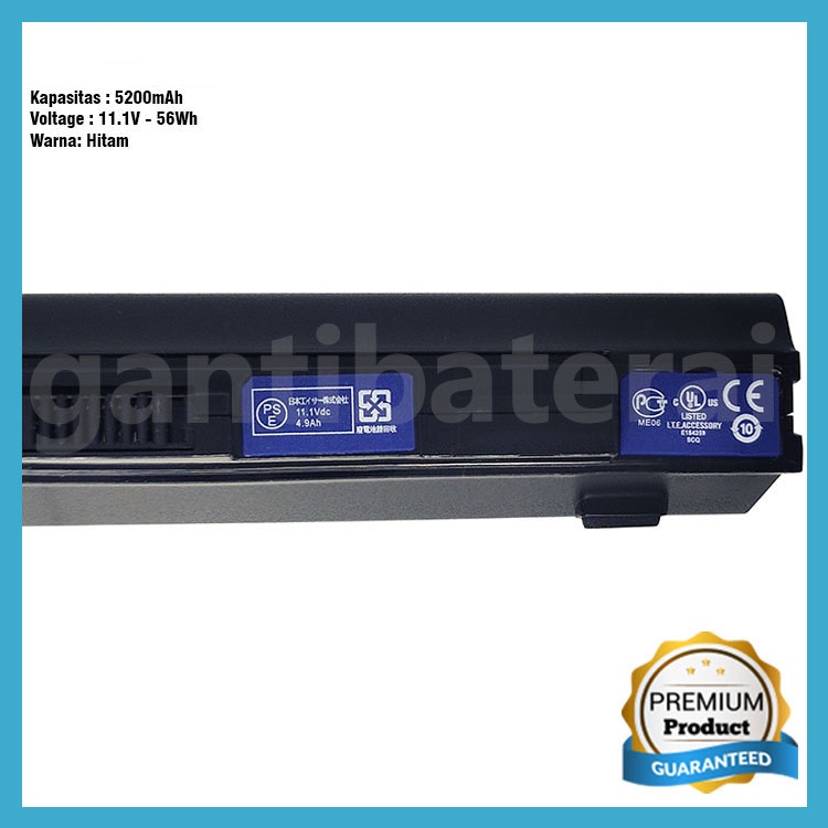 Baterai Acer Aspire One ZA3 ZG8 531 751 531H AO531H UM09B41 UM09A75 UM09A31 UM09A41